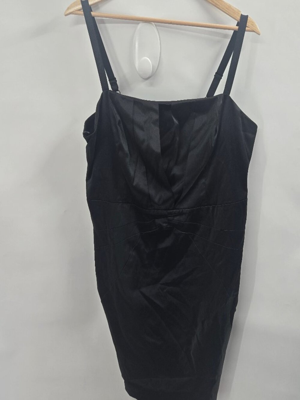 Torrid Black Satin Cocktail Corset Plus Sized Sweetheart Bodycon Midi Dress 18